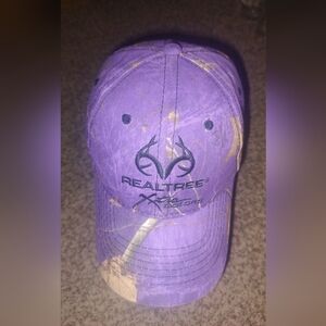 Realtree Purple Embroidered Logo Camo Strap-on Cap Hat